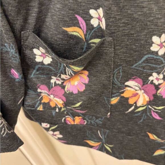 Joyspun Gray Floral Button-Up Cardigan – Size 2X (18W–20W), Curve-Friendly - Picture 6 of 6